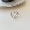 Anillo abierto de alta gama con nicho de circonitas, estilo coreano Kashite, de plata esterlina S925, con personalidad y estilo moderno.