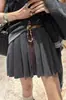 Falda midi plisada de punto gris estilo universitario para mujer, nueva colección otoño/invierno 2026, falda corta versátil de cintura alta en línea A