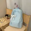 Mochila sencilla de color liso para niñas estilo coreano, mochila casual para exteriores, mochila escolar para estudiantes de secundaria y preparatoria, mochila de gran capacidad