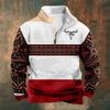 Camisa informal de moda con estampado retro para hombre, sudadera de manga larga con cuello alto y media cremallera, producto nuevo transfronterizo 2023