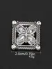 Botões de Metal Flor de Cristal Quadrados Vazados de Luxo Leve, Botões Decorativos para Suéter e Casaco de Alta Classe Costurados à Mão, Botões de Diamante de Alta Classe