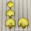 Botões de metal em formato de concha do mar para ternos, casacos de lã tricotada, botões decorativos simples e versáteis para costura à mão