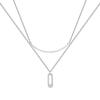 Nicho de alta qualidade Design Sense Smile Dupla camada Colar Mulheres incrustado de diamante Geometric Pingente Clavícula Cadeia All-match Moda Novo Estilo