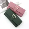 Nueva Cartera Larga para Mujer Estilo Simple y Fresco Cartera Plegable en Tres Secciones de PU, Billetera para Monedas, Portatarjetas Múltiples y Clutch