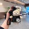Urso de Pelúcia Fofo com Laço Estilo Chanel Chaveiro de Carro Pingente Adorável Criativo para Bolsa Transversal Bolsa Boneca Charme