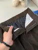 Pantalones Casuales de Trabajo de Algodón Puro Lavado Estilo Retro Americano para Hombre con Remaches Melard, Diseño de Corte Diagonal y Pliegues Estilo High Street