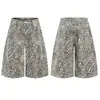 Pantalones cortos de leopardo retro americano JIMAU unisex de pierna ancha holgados sueltos casual de longitud media para hombres y mujeres primavera/verano