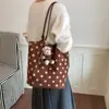 Bolso tote de lunares estilo coreano nuevo 2026, gran capacidad, moda retro, estilo relajado, casual, chic y adecuado para ir al trabajo