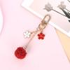 Estilo Japonés Flor Distintiva Letra Llavero de Bola de Pelo Colgante para Carcasa de Teléfono Móvil Estilo Fresco Sencillo Colgante para Bolso de Mujer