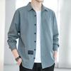 Camisa sin planchar para hombre de manga larga estilo japonés Ropa de trabajo Casual Chaqueta Atractiva Camisa de color liso holgada Estilo Primavera y Otoño