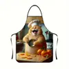 Delantal Impermeable con Gato Lindo de Amazon Transfronterizo para Fiestas de Barbacoa, Delantal Especial Anti-Manchas de Gran Venta, Venta al por Mayor de Fábrica