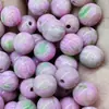 Cuentas Redondas de Resina con Gradiente de Galaxia Estilo Pintura al Óleo Cuentas para Pulsera DIY, Cuentas Sueltas con Agujero Recto, Tendencia de Moda de Fábrica tipo Perla