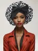 Touca de Dormir de Seda Imitação de Aba Larga para Mulheres, Touca Elástica para Cuidados com o Cabelo com Estampa de Fita, Lenço de Cabeça de Beleza, Chapéu de Proteção Solar