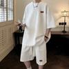 2024 Shorts Waffles de Verão Masculino Estilo Americano plus size Shorts Casuais Soltos Marca Moderna Esportes Terno de manga curta