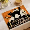 Conjunto Fantasma Amazon Tapete de Jantar Ocidental Crânio de Terror Atmosfera Tapete Decorativo de Jantar Linho Estampado Tapete com Isolamento Térmico