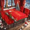 Mantel Navideño Estampado Transfronterizo Cubierta de Mesa de Tela Suministro Directo de Fábrica Mantel y Cubierta para Silla
