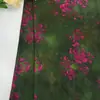 Tela Estampada de Seda Xiangyun Floral Completa Color Tinta para Vestidos Qipao de Mujeres de Mediana Edad y Mayores