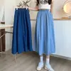 Versátil Falda Línea A para Mujeres Petites, Popular Falda Midi de Cintura Alta Adelgazante para Estudiantes para Primavera y Verano de Este Año
