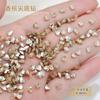 Venta al por mayor Celebridad de Internet Manicura Champagne Joyería de Diamantes Súper Brillante Maillard Rectangular Gota de Agua Diamante de Uña Forma Especial Punta Inferior