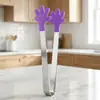 Mini Prendedores de Silicone para Comida, Prendedores Criativos do Tamanho da Palma da Mão, Prendedores de Gelo, Prendedores de Sobremesa de Aço Inoxidável, Prendedores de Comida, Cubos de Açúcar, Cubos de Gelo