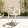 Silla de ratán para patio exterior, mesa y sillas de ocio, balcón al aire libre de jardín para el hogar, silla creativa con respaldo de cuerda para casa de huéspedes, mesa de café pequeña