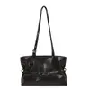 Bolso tote retro de piel encerada de alta gama, personalidad de nicho, moda, bolso de axila, para el trabajo, versátil, gran capacidad, bolso de hombro