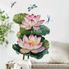 Adhesivo de Pared de Planta Verde China Transfronterizo Loto Libélula Decoración de Habitación Sala de Estar Adhesivo de Pared Pintura Decorativa Autoadhesiva Pvc Dropshipping