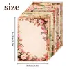 Compra Directa Transfronteriza de 12 Hojas de Papel de Material Serie Floral con Temática Gradiente para Decoración, Empaque de Regalos, Material de Papel para Diario DIY