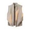 Chaleco suéter de punto de alta gama, estilo "dinero viejo" para hombre, colección otoño/invierno 2026, corte holgado, casual, cuello alto, chaqueta chaleco de punto