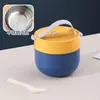 Tazón de Sopa de Acero Inoxidable para Trabajadores de Oficina, Estudiantes y Niños, Taza de Desayuno de Apariencia Elegante, Vajilla, Cuchara, Termo Portátil, Vaso para Agua
