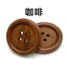 Botones Redondos de Madera de Cuatro Ojales, Bordes Delgados y Coloridos para Cortavientos, Abrigos, Suéteres, Chaquetas, Botones para Ropa, Botones de Madera Natural
