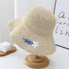 Sombrero de Sol para Mujer, Estilo Coreano, Modelo Nuevo, Sombrero de Paja Floral Tejido a Mano, Sombrero de Sol de Verano para Protección Solar, Sombrero de Sol para Viaje, Hace que la Cara Parezca Más Pequeña