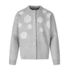 Suéter Cardigan Jacquard de Bolinhas de Alta Inteligência Americano 11KN Tricô Casual para Homens e Mulheres Solto Versátil Relaxado
