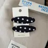 Presilha de Cabelo Retro de Bolinhas Estilo Coreano com Toque de Luxo, Presilha Oval Bb, Presilha Lateral, Acessório de Cabelo para Franja e Cabelos Soltos para Mulheres