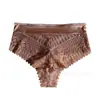 Calcinhas Populares Transfronteiriças com Renda para Mulheres, T-Pants Sexy e Sedutoras, Forro 100% Algodão, Fio Dental Vazado Ligeiramente Transparente