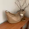Bolsa de Bolinho Estilo Coreano Tendência Novo Estilo Grande Capacidade Couro Macio Fashionável Bolsa de Ombro Único Temperamento Simples Nicho Bolsa de Axila para Mulheres
