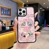 Nuevo Producto de Primavera Rosa Rosa Iphone16 Hermosa Funda para Teléfono Apple 17Pm Agujero Grande Espejo Cubierta Protectora