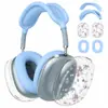 Capa protetora nova e pequena com estampa floral para AirPods Max, capa protetora transparente de TPU com estampa floral para fones de ouvido over-ear