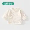 Mameluco de algodón puro para recién nacido con espalda descubierta, body sin costuras de Clase A para bebé para todas las estaciones, conjunto estilo monje para bebé con cordones para cubrir la barriga