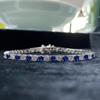Pulsera de plata de ley S925 con cadena de circonitas de colores transfronterizas para hombres y mujeres, cadena de tenis portátil, cadena de diamantes arcoíris, venta al por mayor