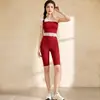 Novo top de renda de alta qualidade com trama vazada, ombro a ombro, para yoga, esportes, fitness, conjunto para Pilates