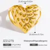 Anel de aço inoxidável estilo INS europeu e americano design de nicho feminino anel em forma de coração anel de aço titânio ouro 18k anéis transfronteiriços