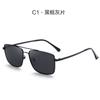 Nuevas gafas de sol polarizadas con montura metálica para hombre, de estilo transfronterizo europeo y americano, con doble haz, para negocios y ocio.
