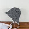 Sombrero de pescador con cordones de punto hueco de estilo japonés para mujer, nuevo sombrero de protección solar y transpirable para primavera y verano, con cara visible.