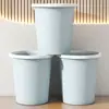 Lixeira Doméstica Espessa com Alto Apelo Estético, Lixeira com Anel de Fixação para Cozinha e Banheiro, Lixeira Grande de Plástico