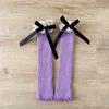 Calcetines Holgados Retro de Moda para Niñas Primavera y Otoño Encaje Lazo Tejidos Calientes Largos Calentadores de Piernas Calcetines para Niños