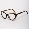 Gafas de Moda Ojo de Gato de Alta Gama Transfronterizas sin Graduación con Monturas de Metal Cp de Alta Calidad para Hombres y Mujeres, Gafas de Moda Europeas y Americanas