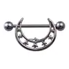 Anillos para Pezones de Acero Inoxidable con Aleación de Luna y Estrella Europeos y Americanos Transfronterizos, Joyería para Piercings Corporales de Pezones al por Mayor de Comercio Exterior
