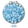Cuentas Redondas Imitación Ojo de Gato de Resina Personalizadas Hechas a Mano DIY Coloridas con Agujero Recto Sueltas para Ensartar Pulseras Accesorios de Joyería Materiales