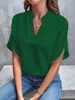 Amazon Europa y América Comercio Exterior Transfronterizo Verano 2025 Casual Color Sólido Cuello en V Camisa Holgada Top Mujer